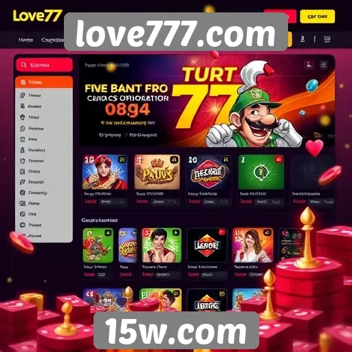 Interface de usuário do love777.com em foco